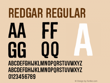 Redgar Clean Version 1.000;PS 001.001;hotconv 1.0.56 Font Sample