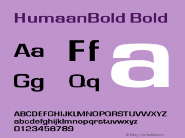 HumaanBold Version 1.51 Font Sample