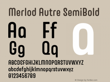 MerlodAutre-SemiBold Version 1.10 Build 0817 Font Sample
