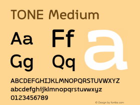 TONE Medium Template Version 1.001 Font Sample