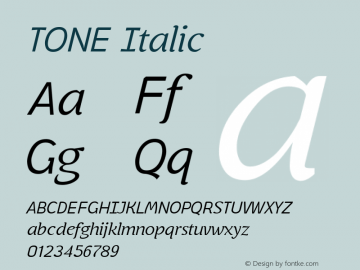 TONE Italic Template Version 1.001图片样张