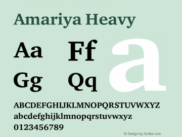 Amariya-Heavy Version 1.00, build 14, g2.4.2 b996, s3 Font Sample