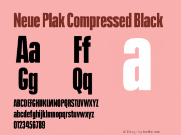 Neue Plak Compressed Black Version 1.00, build 9, s3 Font Sample