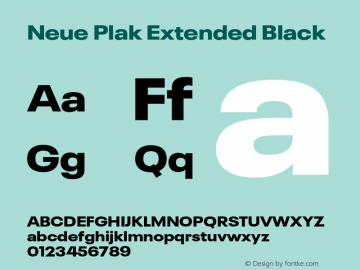 Neue Plak Extended Black Version 1.00, build 9, s3 Font Sample