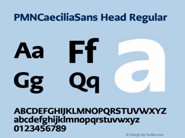 PMNCaeciliaSans Head W04 Blk Version 1.00 Font Sample