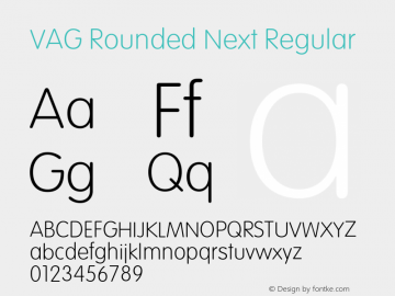 VAG Rounded Next W07 ExtraLight Version 1.00 Font Sample