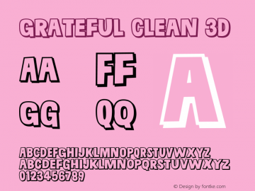 GratefulClean3D Version 1.000 Font Sample