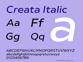 Creata-Italic Version 1.0 | wf-rip by RD图片样张