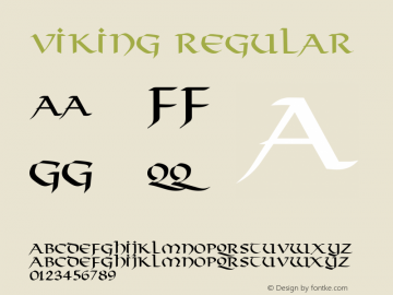 Viking Regular Unknown Font Sample