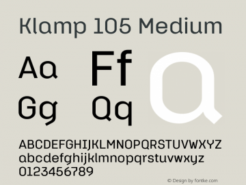 Klamp105-Medium Version 1.000 Font Sample