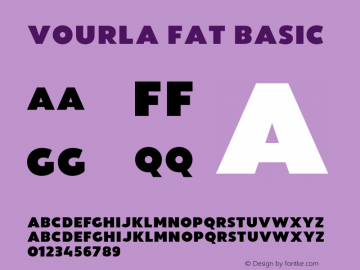 Vourla-FatBasic Version 1.000 Font Sample
