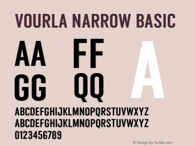 Vourla-NarrowBasic Version 1.000 Font Sample