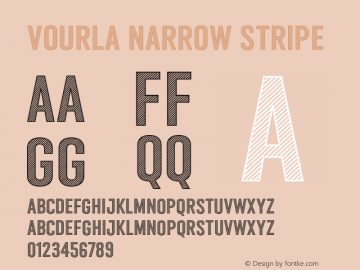 Vourla-NarrowStripe Version 1.000 Font Sample