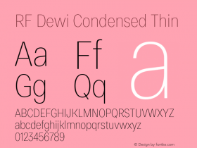 RFDewiCondensed-Thin Version 1.000;PS 001.000;hotconv 1.0.88;makeotf.lib2.5.64775 Font Sample