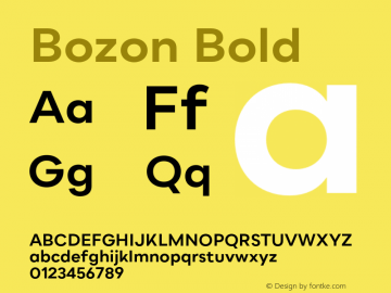 Bozon Bold Version 1.000;PS 001.000;hotconv 1.0.88;makeotf.lib2.5.64775图片样张