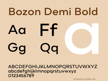 Bozon Demi Bold Version 1.000;PS 001.000;hotconv 1.0.88;makeotf.lib2.5.64775图片样张