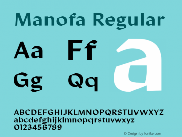 Manofa Regular Version 1.000;PS 001.000;hotconv 1.0.88;makeotf.lib2.5.64775图片样张