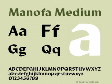 Manofa Medium Version 1.000;PS 001.000;hotconv 1.0.88;makeotf.lib2.5.64775 Font Sample