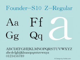 Founder-S10Z 1.20 Font Sample