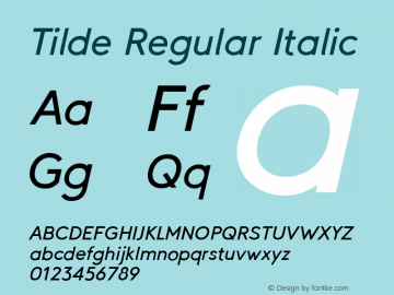 Tilde Regular Italic Version 1.1 | wf-rip DC20161010图片样张