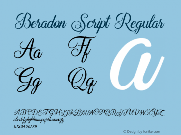Beradon Script Font Family|Beradon Script-Handwriting Typeface 
