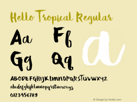 Hello Tropical Version 1.000 Font Sample