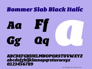 Bommer Slab Black Italic Version 1.0 | wf-rip DC20150325 Font Sample