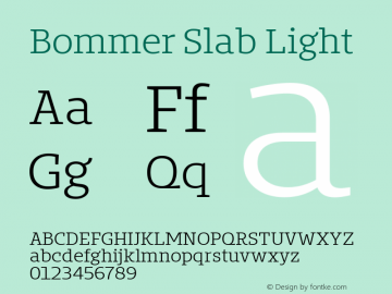 Bommer Slab Light Version 1.0 | wf-rip DC20150325 Font Sample