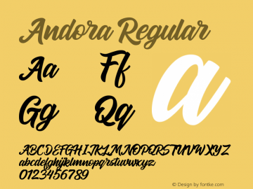 Andora Regular Version 1.000图片样张