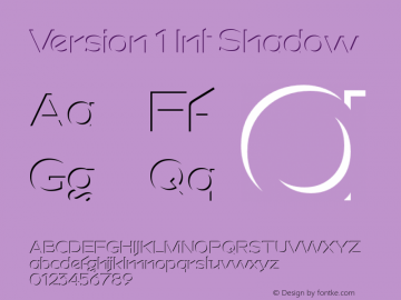 Version1Int-Shadow Version 1.3 | wf-rip DC20140105 Font Sample