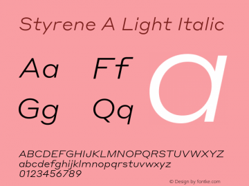 Styrene A Light Italic Version 1.1 2016 | wf-rip DC20161105图片样张