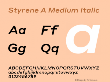 Styrene A Medium Italic Version 1.1 2016 | wf-rip DC20161105图片样张