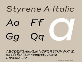 Styrene A Italic Version 1.1 2016 | wf-rip DC20161105图片样张
