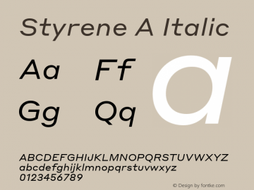 Styrene A Italic Version 1.1 2016 | wf-rip DC20161105图片样张