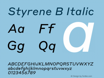Styrene B Italic Version 1.1 2016 | wf-rip DC20161105图片样张