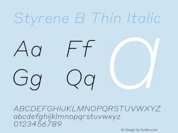 Styrene B Thin Italic Version 1.1 2016 | wf-rip DC20161105图片样张