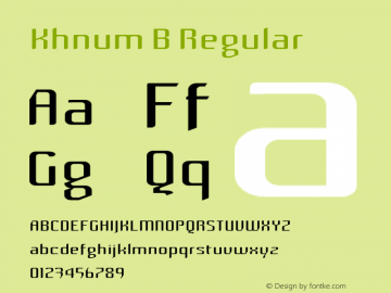 Khnum B Version 1.0 Font Sample