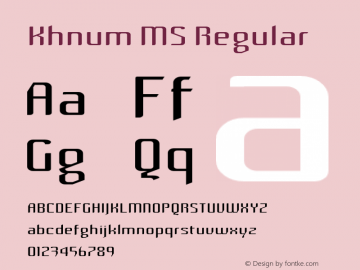 Khnum MS Version 1.0 Font Sample