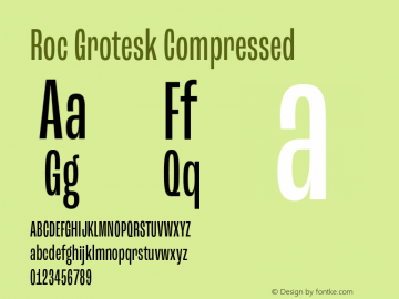 Roc Grotesk Compressed Version 1.000;PS 001.000;hotconv 1.0.88;makeotf.lib2.5.64775 Font Sample