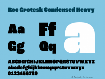 Roc Grotesk Condensed Heavy Version 1.000;PS 001.000;hotconv 1.0.88;makeotf.lib2.5.64775 Font Sample