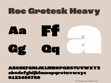 Roc Grotesk Heavy Version 1.000;PS 001.000;hotconv 1.0.88;makeotf.lib2.5.64775 Font Sample