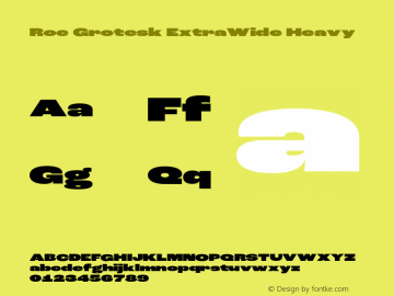 Roc Grotesk ExtraWide Heavy Version 1.000;PS 001.000;hotconv 1.0.88;makeotf.lib2.5.64775 Font Sample