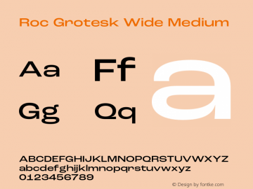 Roc Grotesk Wide Medium Version 1.000;PS 001.000;hotconv 1.0.88;makeotf.lib2.5.64775 Font Sample