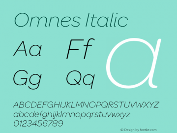 Omnes-ExtraLightItalic Version 1.002; ttfautohint (v1.6)图片样张