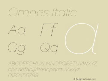Omnes-HairlineItalic Version 1.002; ttfautohint (v1.6)图片样张
