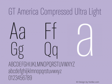 GTAmerica-CompressedUltraLight Version 1.003;PS 001.003;hotconv 1.0.88;makeotf.lib2.5.64775图片样张