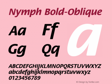 Nymph Bold-Oblique 1.0 Thu Sep 15 10:01:31 1994图片样张