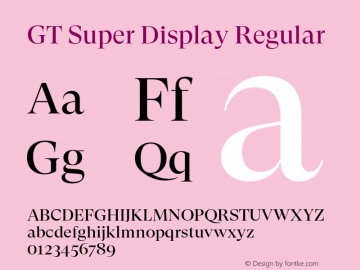 GTSuperDisplay-Regular Version 2.000;PS 002.000;hotconv 1.0.88;makeotf.lib2.5.64775图片样张