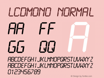 LCDMono Normal Altsys Fontographer 4.0.4 1999/10/30 Font Sample