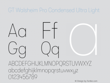 GTWalsheimPro-CondensedUltraLight Version 2.001;PS 002.001;hotconv 1.0.88;makeotf.lib2.5.64775 Font Sample